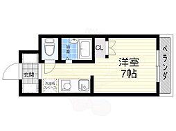 リバーサイド新大阪 1Kの間取図画像
