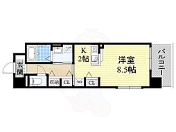 ルミナス上新庄 ワンルームの間取図画像