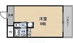 朝日プラザ淡路 ワンルームの間取図画像