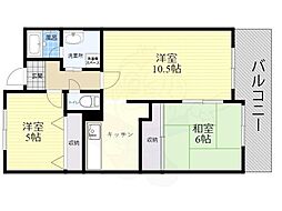 メゾンドプルメリア 2LDKの間取図画像