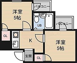 アメニティー新大阪四番館 2Kの間取図画像