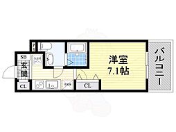ラクラス新大阪 1Kの間取図画像