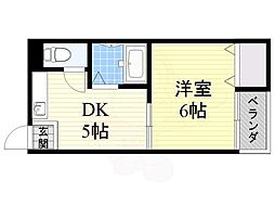 シティライフ新大阪 1DKの間取図画像