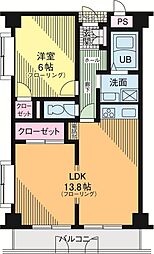 ディーセントハウスさがみはらD 1LDKの間取図画像