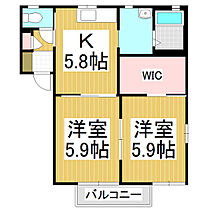 サウス　シャトー  ｜ 長野県飯田市駄科（賃貸アパート2K・2階・43.54㎡） その2