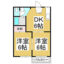 フォーブル松下A 2DKの間取図画像