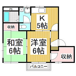 ディアス中田B 2Kの間取図画像