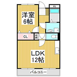 リンピア泰座 1LDKの間取図画像