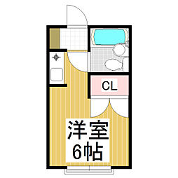 ハイツとまと ワンルームの間取図画像