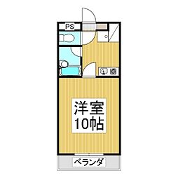 シェトワ鷹羽 1Kの間取図画像