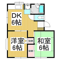 ハイツ唐沢2 2DKの間取図画像