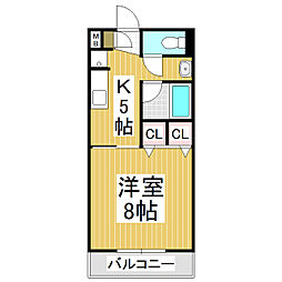 ブリエアベニール 1Kの間取図画像