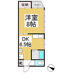 アパート 1DKの間取図画像