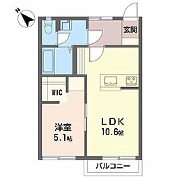フレグランスハッピーTENA 1LDKの間取図画像