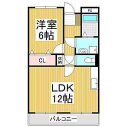 リンピア泰座 1LDKの間取図画像