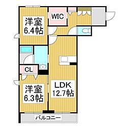 シャーメゾンスリアン 2LDKの間取図画像