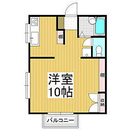 ワタベコーポ ワンルームの間取図画像