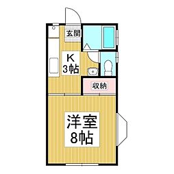 高田ハイツ 1Kの間取図画像