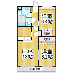 イーストピアA 2LDKの間取図画像