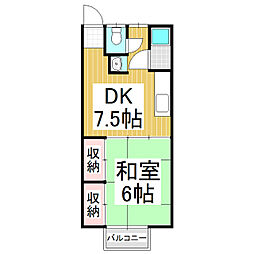 マンション横田第3 1DKの間取図画像