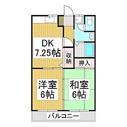 スプリングデイズ 2DKの間取図画像