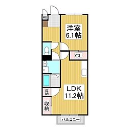 リアンノール 1LDKの間取図画像