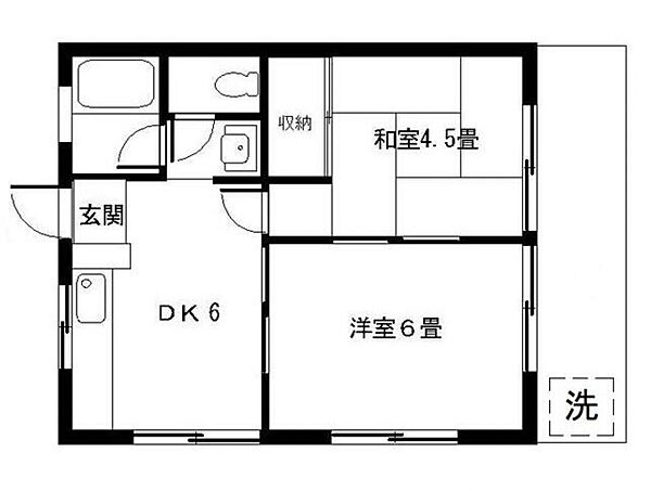 神奈川県横浜市中区本牧満坂(賃貸アパート2DK・1階・34.78㎡)の写真 その2
