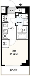 クラリッサ横浜ロッソ 3階1Kの間取り