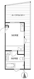 BLOOMTAMAGAWA ワンルームの間取図画像