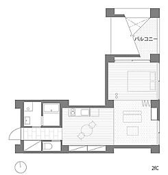 三組坂flat 1LDKの間取図画像