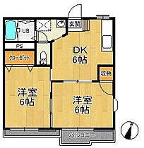 第5中平野ハウス 201 ｜ 埼玉県狭山市入間川（賃貸アパート2DK・2階・36.48㎡） その2