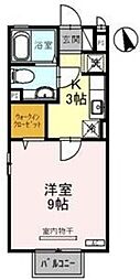 ハニーコートC 1Kの間取図画像