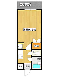 カスティール・イン宇都宮 1Kの間取図画像