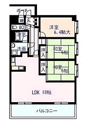 朝日プラザ船場 3LDKの間取図画像
