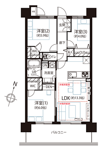 間取り 北区中十条3丁目