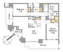 京王線 笹塚駅 徒歩7分 2LDKの間取り