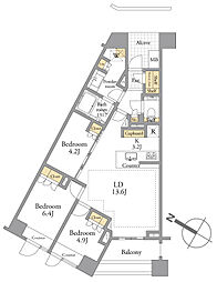 パークハウス東中野リヴゴーシュ 3LDKの間取図画像