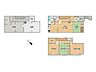 間取り：【間取図】1階1LDK、2階3部屋、納戸のある4SLDKです。上下階にトイレがあるのが嬉しいです。