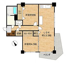 五輪団地H-1号棟 3DKの間取図画像
