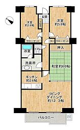 プリンスハイツ平岡 3LDKの間取図画像