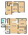 間取り：【間取図】1階2部屋2階3部屋の5LDK住宅。