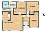 間取り：【間取り図】間取りは3ＬＤＫの平家建てです。洋室3部屋に変更致しました。各居室収納スペース付きなのでお部屋を広くお使いいただけるお家です。