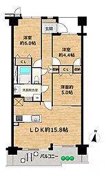 サーパス中山 3LDKの間取図画像
