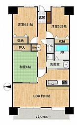 シャルマンコーポ竹原 3LDKの間取図画像