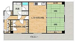 大岩ハイデンス 3LDKの間取図画像