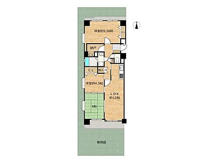 【リフォーム済】間取図 洋室2部屋、和室1部屋の3LDKの間取です。居室は寝室や収納部屋などご家族に合った使い方ができます。