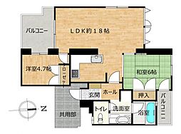土清水山手ハウス 2LDKの間取図画像