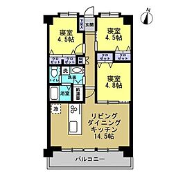 セシーズ福井越前花堂 3LDKの間取図画像