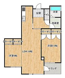リルト四ツ井 2LDKの間取図画像