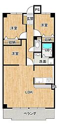 ヴェルシャトー沖野上 3LDKの間取図画像